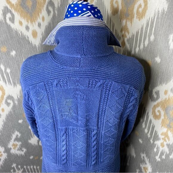 Ralph Lauren Sun Fade Blue Cotton Nautical Inspired Toggle Cardigan Sweater - Picture 6 of 16